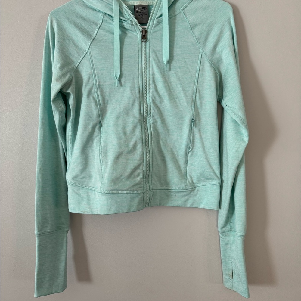 Mint Green Zip-Up Hoodie